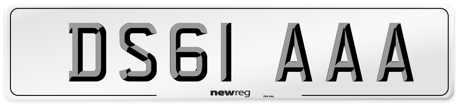 DS61 AAA Number Plate from New Reg